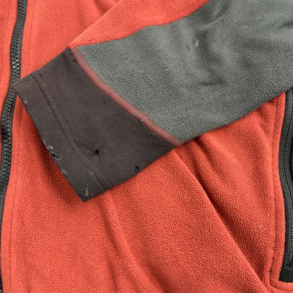 Mountain Hardwear Fleece Jacket Mens XL Red Grey Polyester Full‎ Zip Gorpcore